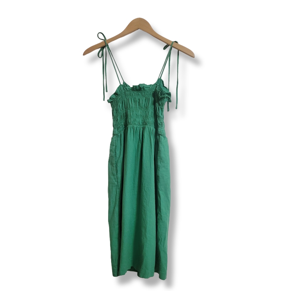 Universal Thread Green Linen Blend Button Front M… - image 7